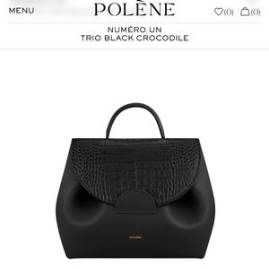 Like new, Polene Numero Un in black/crocodile